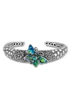 Samuel B. Abalone Butterfly Cuff Bracelet In Blue/ Green