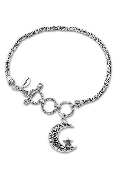Samuel B. Balinese Design Charm Bracelet In Silver - Moon