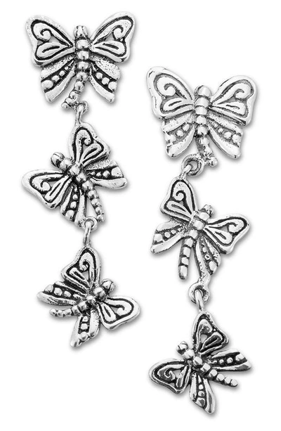 Samuel B. Butterfly Drop Earrings In Silver