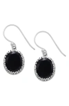 Samuel B. Oval Cut Stone Drop Earrings In Black