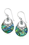 Samuel B. Sterling Silver Semiprecious Stone & Shell Teardrop Earrings In Blue/ Green