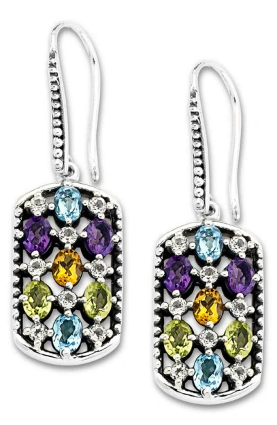 Samuel B. Sterling Silver Semiprecious Stone Drop Earrings In Multi