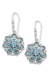 Samuel B. Sterling Silver Semiprecious Stone Flower Drop Earrings In Blue