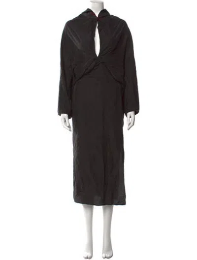 Pre-owned Samuel Gui Yang Silk Midi Length Dress In Black