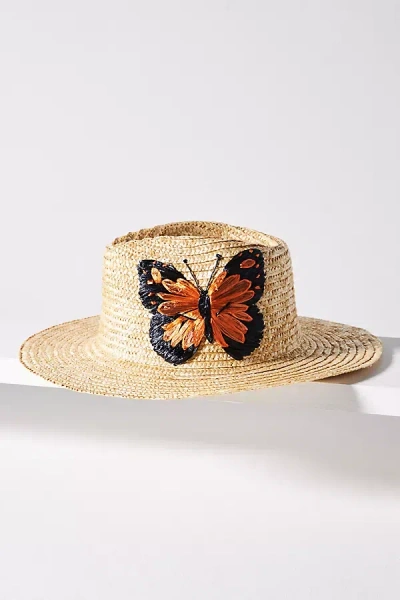San Diego Hat Co. Embroidered Butterfly Fedora In Multicolor