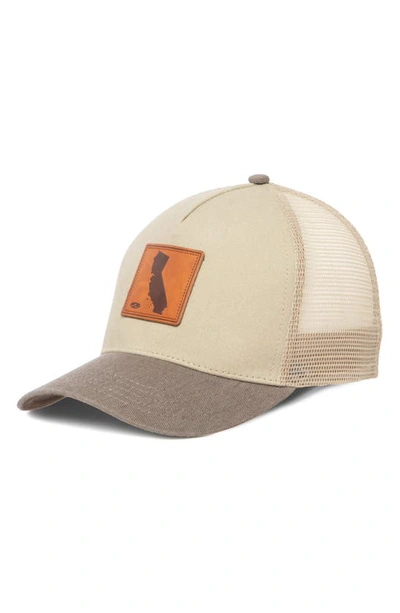 San Diego Hat Cotton Canvas Trucker Hat In Beige