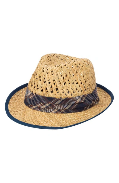 San Diego Hat Open Weave Crown Rush Straw Fedora In Neutral