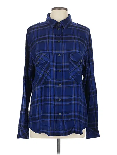 Pre-owned Sanctuary Long Sleeve Button Down Shirt In Blue