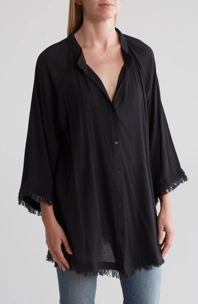 Sanctuary Lounge Cotton Cover-up Top In Black