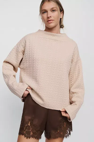 Sanctuary Sadie Quilted Mock Neck Top In Neutral