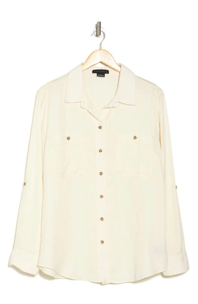 Sanctuary Tencel® Lyocell Boyfriend Button-up Shirt In Soft Powder