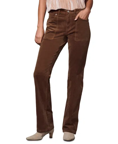 Sanctuary Women's Play Date High-waisted Velvet Bootcut Pants In Brown