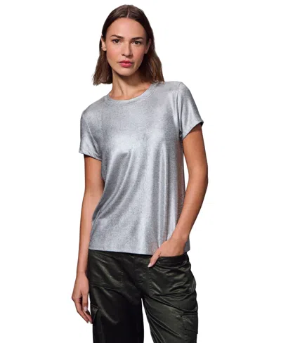 Sanctuary Women's Shine Short-sleeve Crewneck T-shirt In Silver