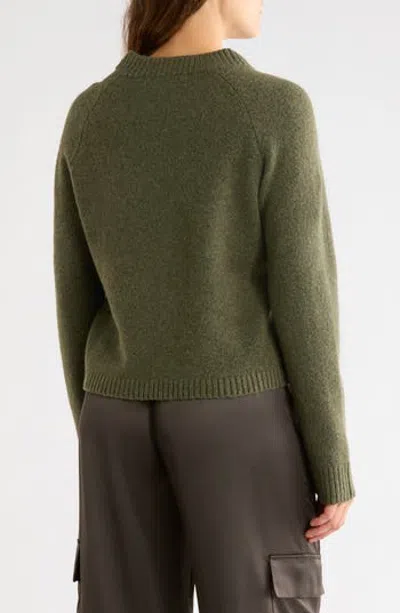Sanctuary Zip It Crewneck Sweater In Green