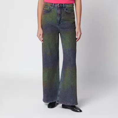Sanderlak Multicolour Wideleg Denim Jeans In Multicolor