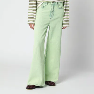 Sanderlak Neon Green Wideleg Denim Jeans
