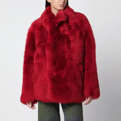 Sanderlak Red Doublebreasted Sheepskin Coat