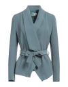 Sandro Ferrone Woman Blazer Pastel Blue Size 10 Polyester, Elastic Fibres