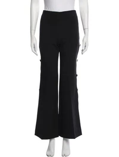 Pre-owned Sandro Flared Pants In Black