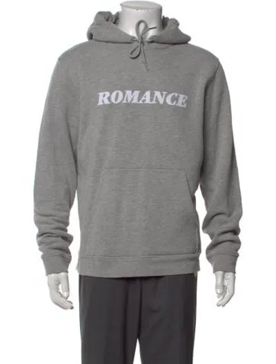 Pre-owned Sandro Graphic Print Crew Neck Hoodie In Grey