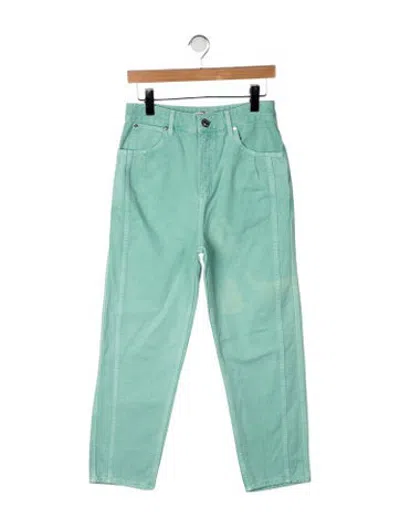 Pre-owned Sandro High-rise Straight Leg Jeans In Green