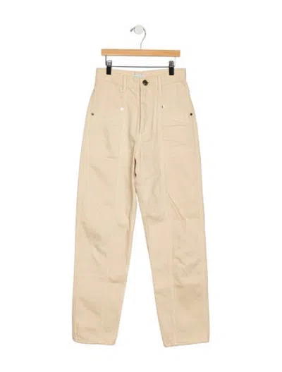 Pre-owned Sandro High-rise Straight Leg Jeans In Neutrals
