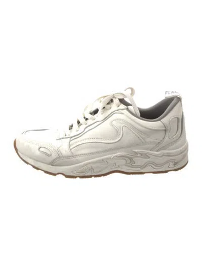 Pre-owned Sandro Leather Sneakers In White