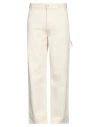 Sandro Man Denim Pants Cream Size 32 Cotton In White