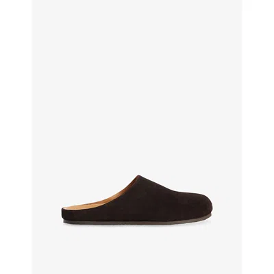 Sandro Mens Round-toe Suede Mules Chocolate Eur 42 / 8 Uk