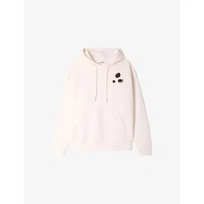 Sandro Mens  Floral-print Relaxed-fit Cotton Hoody In Pink