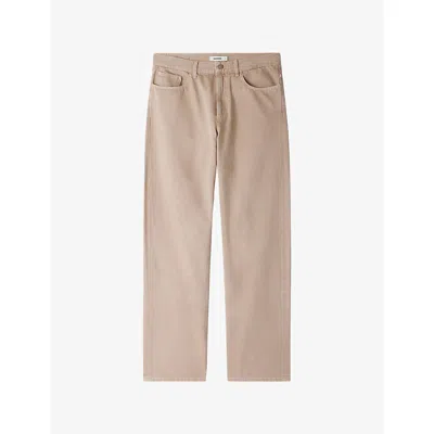 Sandro Mens  Overdyed Baggy-fit Denim Jeans In Neutral