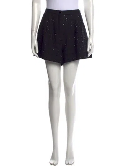 Pre-owned Sandro Patterned Mini Shorts In Black