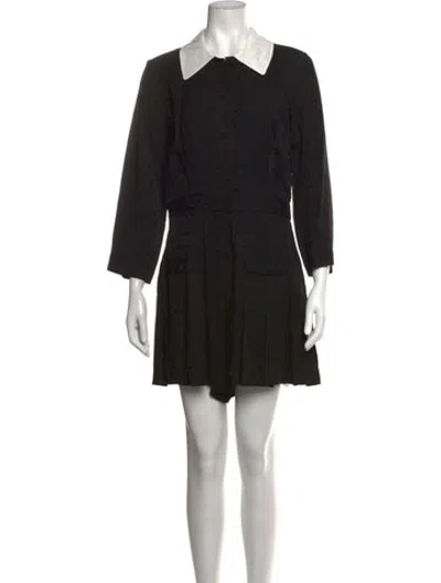 Pre-owned Sandro Patterned Romper In Black