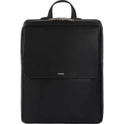 Sandro Reconstituted Leather Rucksack In Black