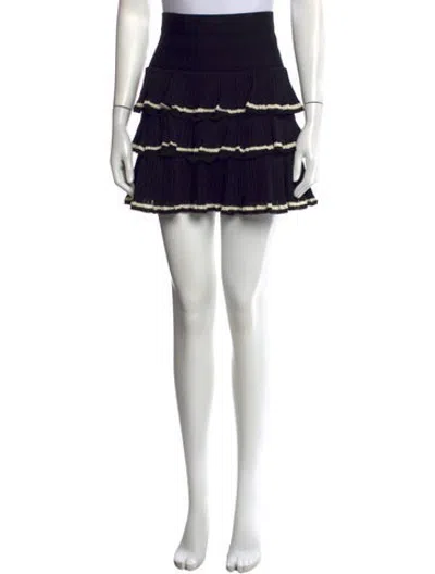 Pre-owned Sandro Ruffle Embellishment Mini Skirt In Black