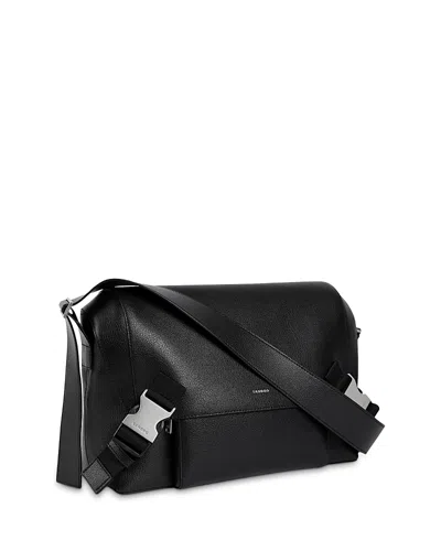 Sandro Small Leather Satchel In Black