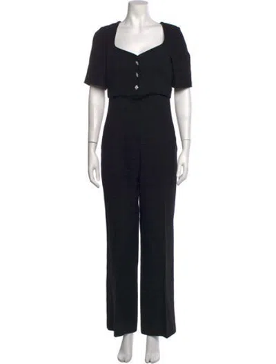 Pre-owned Sandro Square Neckline Jumpsuit In Black