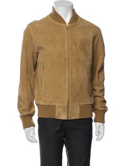 Pre-owned Sandro Suede Bomber Jacket In Brown