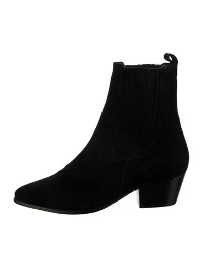 Pre-owned Sandro Suede Chelsea Boots In Black