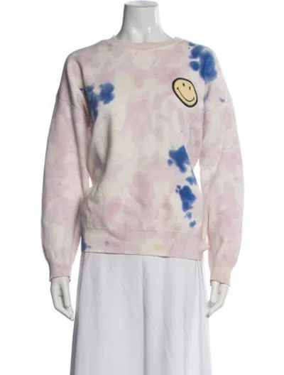 Pre-owned Sandro Tie-dye Print Crew Neck Sweatshirt In Multicolor