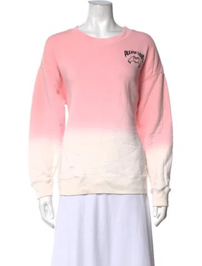 Pre-owned Sandro Tie-dye Print Crew Neck Sweatshirt In Pink