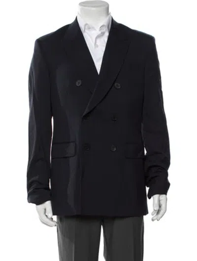 Pre-owned Sandro Virgin Wool Blazer In Blue