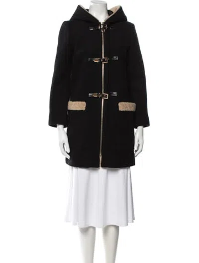 Pre-owned Sandro Wool Coat In Black