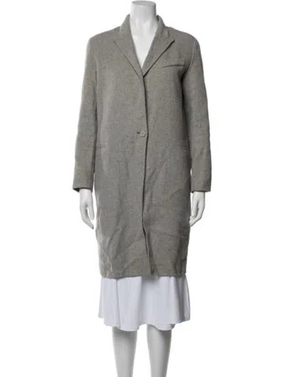 Pre-owned Sandro Wool Coat In Grey