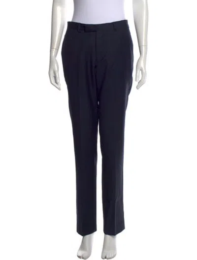 Pre-owned Sandro Wool Straight Leg Pants In Blue