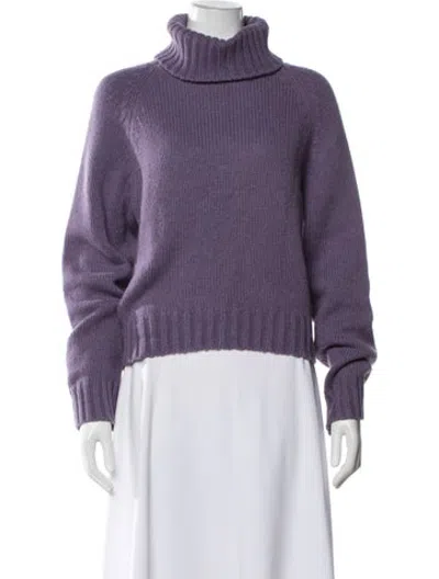 Pre-owned Sandy Liang Lambswool Turtleneck Sweater In Purple