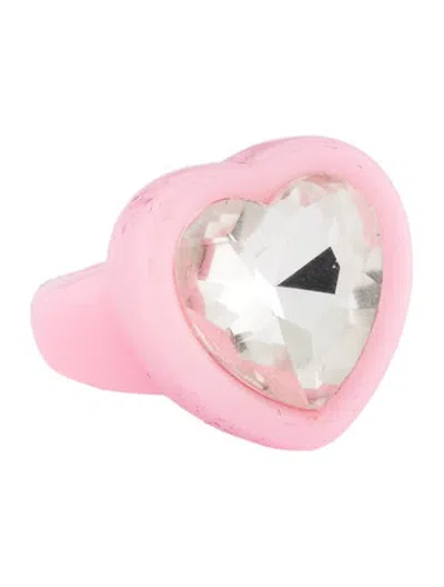 Pre-owned Sandy Liang Resin & Crystal Lando Cocktail Ring In Multicolor