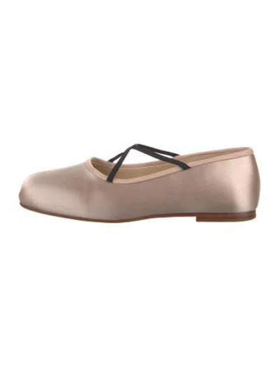 Pre-owned Sandy Liang Satin Ballet Flats In Pink
