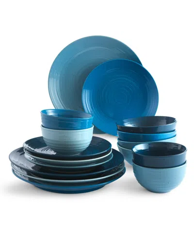 Sango Siterra 16 Piece Dinnerware Set, Service For 4 In Blue