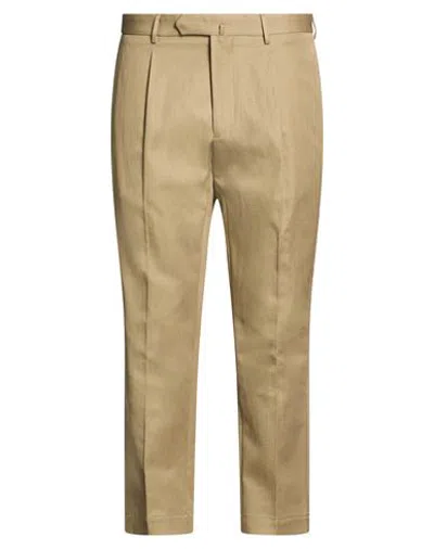 Santaniello Man Pants Khaki Size 38 Cotton, Linen In Multi